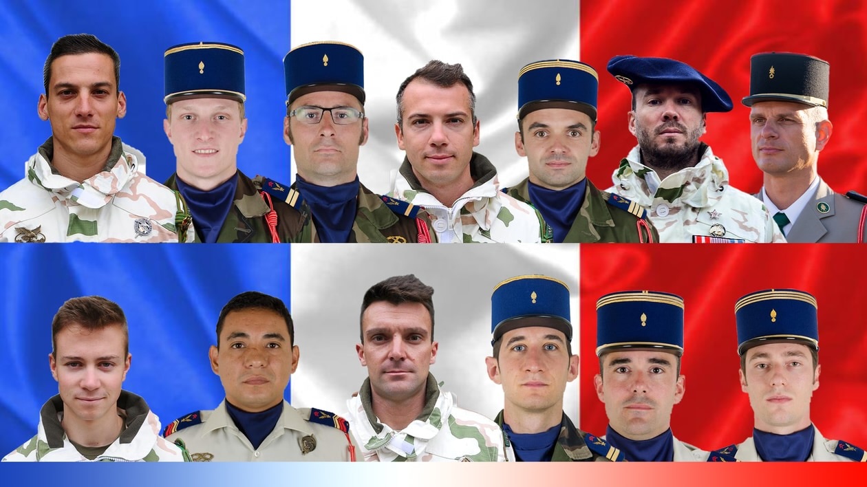 Il y a six ans 🕊️

Treize soldats français ont trouvé la mort, arrachés brutalement à la vie lors d’un accident au cœur de l’opération Barkhane. Deux hélicoptères se sont percutés, alors qu’ils venaient appuyer une patrouille de commandos.

Les capitaines Nicolas Mégard, Benjamin Gireud, Clément Frisonroche ; les lieutenants Alex Morisse, Pierre Bockel ; l’adjudant-chef Julien Carette ; le brigadier-chef Romain Salles de Saint-Paul du 5e régiment d’hélicoptères de combat. Le capitaine Romain Chomel de Jarnieu, les maréchaux des logis-chefs Alexandre Protin, Antoine Serre, Valentin Duval du @4e_rch. Le maréchal des logis-chef Jérémy Leusie du @93eram. Le sergent-chef Andréï Jouk du 2e régiment étranger de génie. 

Ils avaient entre 22 et 43 ans. Des pères, des compagnons, des fils, des frères d’armes qui avaient tous en commun un même engagement, une même force, une même fidélité : servir la France.

Le Bleuet de France honore la mémoire de ces treize soldats. Il s’engage à soutenir leurs familles, à accompagner leurs camarades et à veiller à ce que leurs noms restent vivants dans notre conscience collective.

Se souvenir, c’est honorer. Soutenir, c’est agir ➡️ lien en bio

© @armee2terre

#BleuetdeFrance #Mali #Barkhane #hélicoptère #hommage #militaire