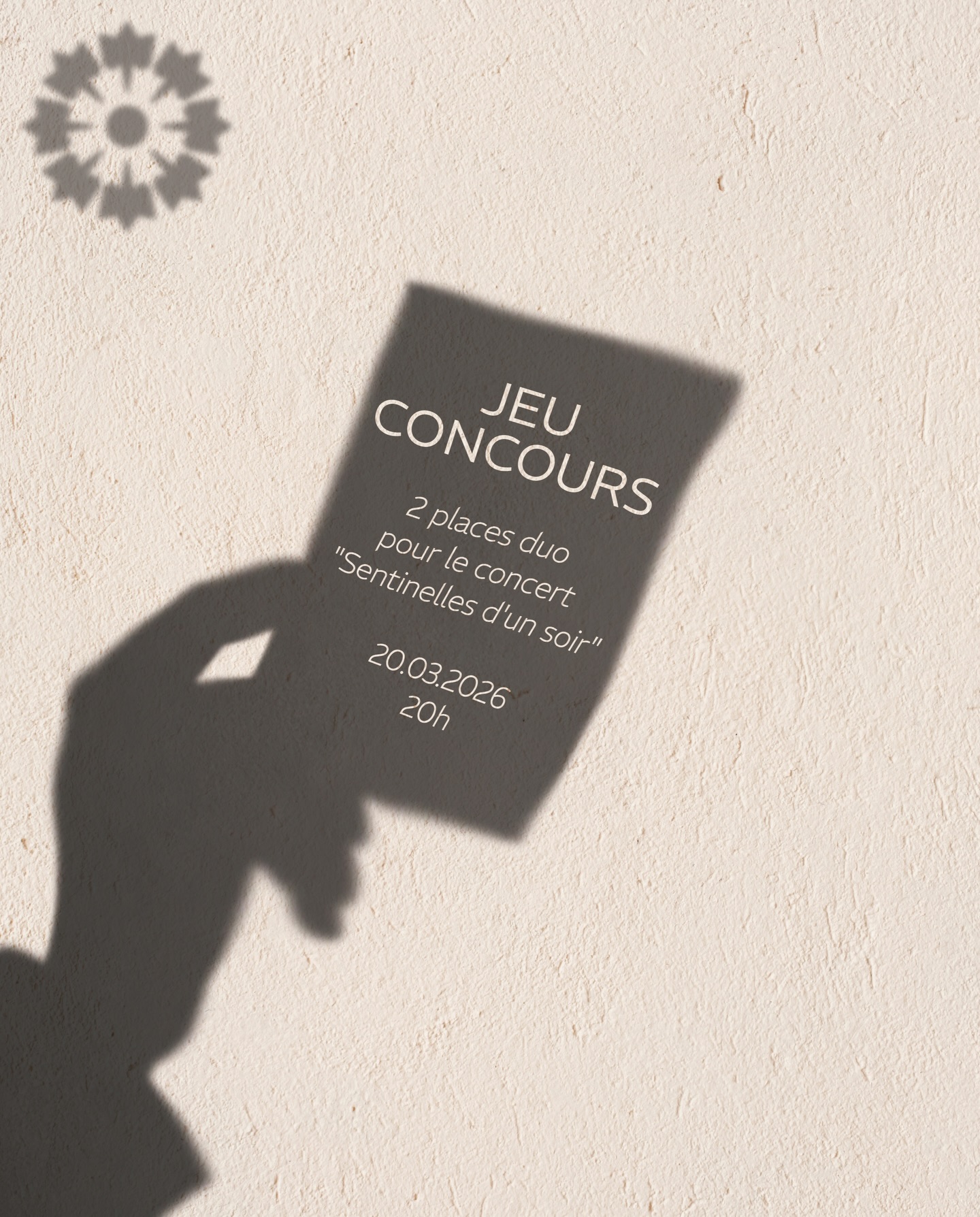 🎁 JEU CONCOURS &nbsp;
&nbsp;
On vous fait gagner 1 place duo pour le concert « Sentinelles d’un soir ».

Pour participer :
✅ Être abonné aux pages @bleuet_de_france et @gouvmiliparis
✅ En commentaire, identifiez la personne avec qui vous voulez profiter de cette soirée

🔁 1 commentaire = 1 chance (vous pouvez participer plusieurs fois)
➕ Bonus : partagez ce post en story pour augmenter vos chances !

À vous de jouer&nbsp;! Le tirage au sort aura lieu le 6 mars 🍀

#BleuetdeFrance #concert #jeuconcours #concertparis